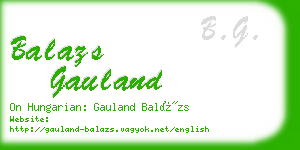 balazs gauland business card
